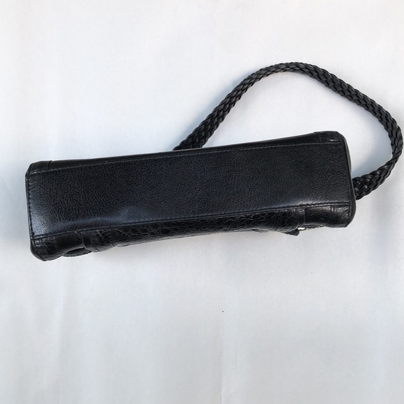 𝅺Brighton black leather square classic shoulder bag. - Picture 4 of 12